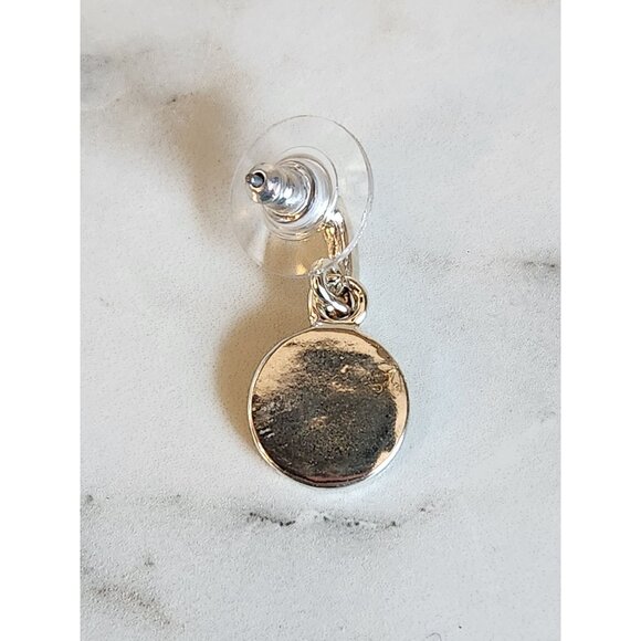 Napier Silver-Tone Crystal Pave Round Drop Earrings - Picture 5 of 5